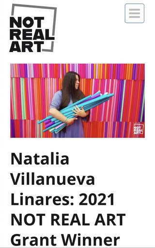 Interview with Scott Power “Sourdough” for Not Real Art World Podcast. He’s the creator and executive producer of the Not Real Art Grant. 
“Natalia Villanueva Linares is today’s guest and one of our amazing 2021 NRA grant winners! Natalia hails from Peru and France and is now residing in Chicago. She is an installation and performance artist specializing in space understanding”