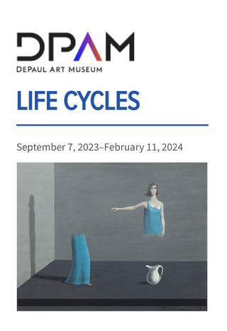 Life Cycles is curated by Ionit Behar, Ph.D., Associate Curator, with contributions by David Maruzzella, Ph.D., Collection and Exhibition Manager, and DePaul University Students Spencer Bolding, Chiara Conner, Charlie Delgado, Zoe Hamilton, Ellie Naughton, Eli Schmitt, and Bernardo Soares and organized by DePaul Art Museum.